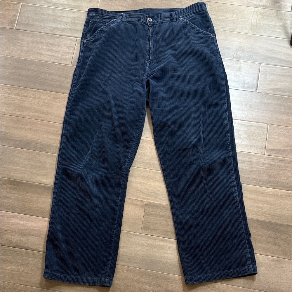 Nautica Navy Blue Baggy Corduroy Pants SZ 38x34